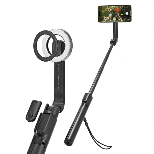 Kijek selfie Spigen S580W MagSafe Bluetooth Selfie Stick Long Tripod Black - Fotografia i filmowanie - Spigen
