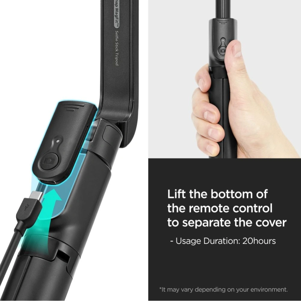 Hurtownia GSM - Spigen S580W MagSafe Bluetooth Szelfibot Hosszú Állvány Fekete - SPN16344 - {ean13} - Hurt