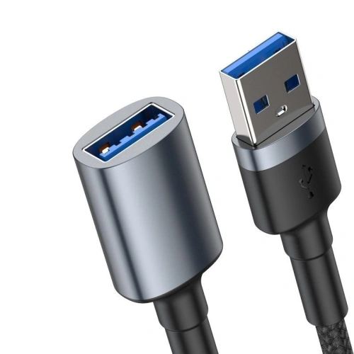 Kabel przedłużający USB 3.0 Baseus Cafule, 2A, 1m (czarno-szary)
