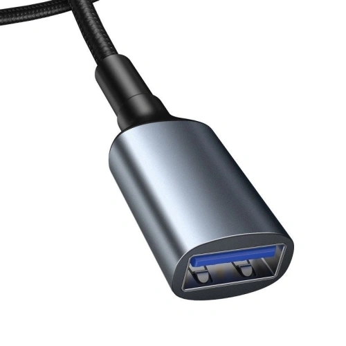 Kabel przedłużający USB 3.0 Baseus Cafule, 2A, 1m (czarno-szary)