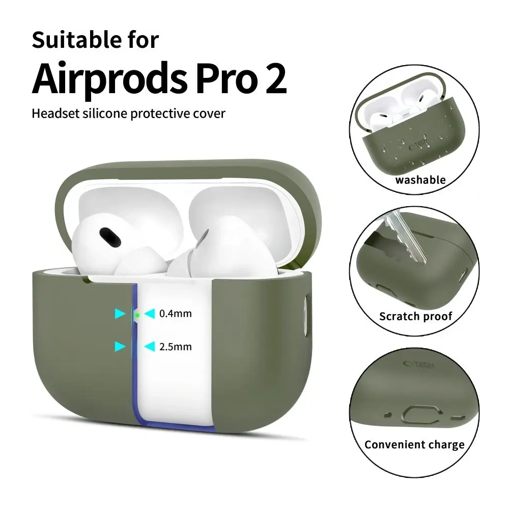 Hurtownia GSM - Tech-Protect Silicon pentru Apple Airpods Pro 1 / 2 Verde Olive - THP3128 - {ean13} - Hurt