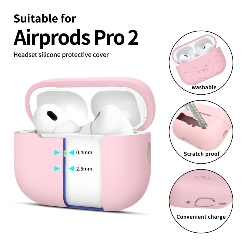 Etui Tech-Protect Silicone Apple Airpods Pro 1 / 2 Dusty Pink - AirPods Pro (2. generacji) - Tech-Protect