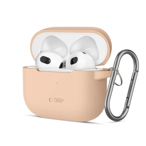 Etui Tech-Protect Silicone Hook Apple Airpods 3 Caffe Latte - AirPods (3. generacji) - Tech-Protect
