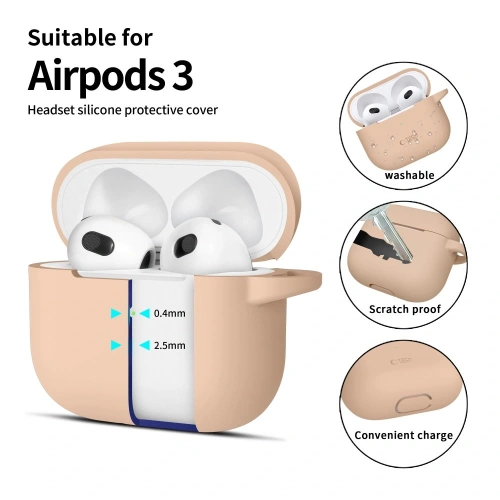 Etui Tech-Protect Silicone Hook Apple Airpods 3 Caffe Latte - AirPods (3. generacji) - Tech-Protect