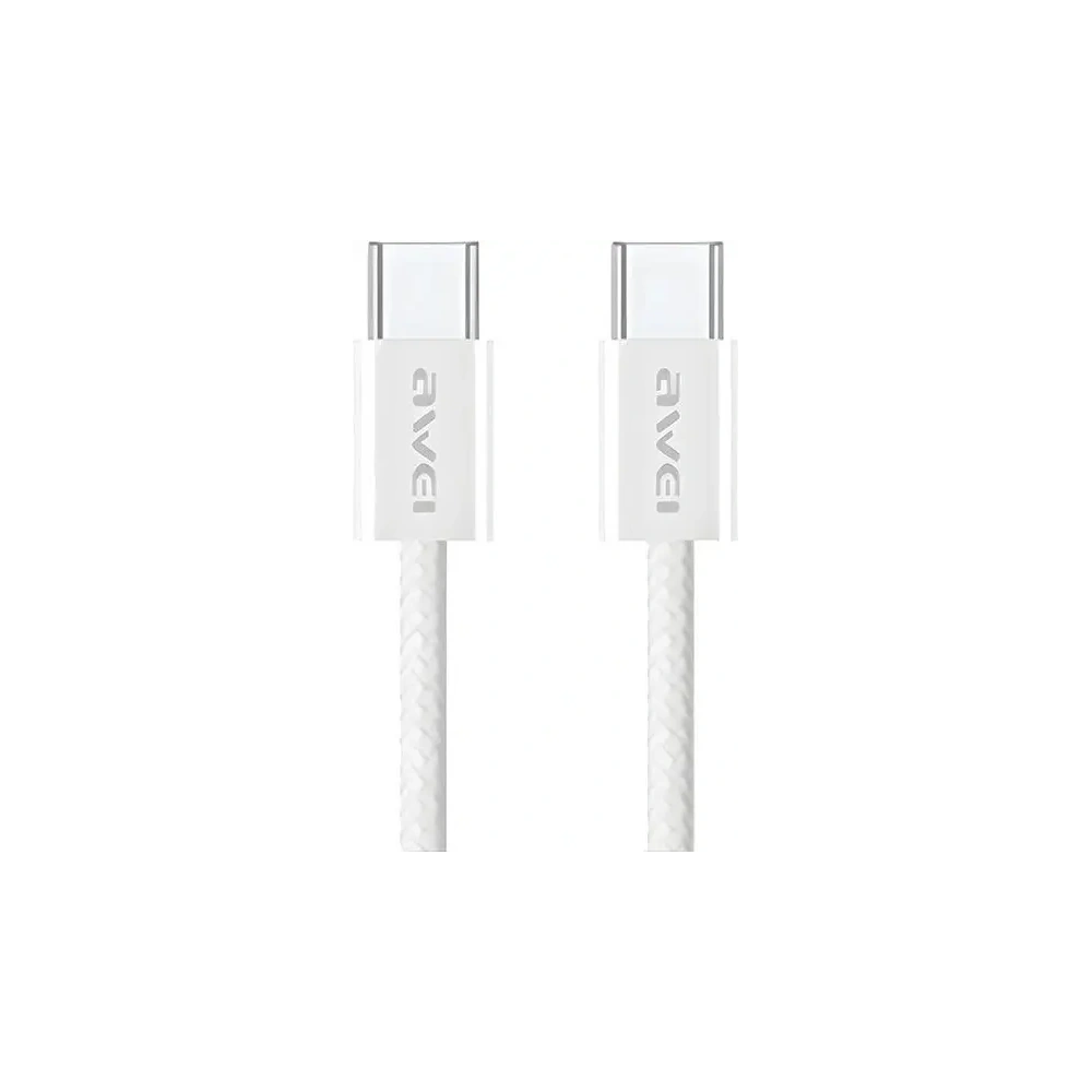 Hurtownia GSM - AWEI CL-219T USB-C / USB-C kabel 60W 1m kompatibilní s iPhone 15 bílý - AWEI219 - {ean13} - Hurt