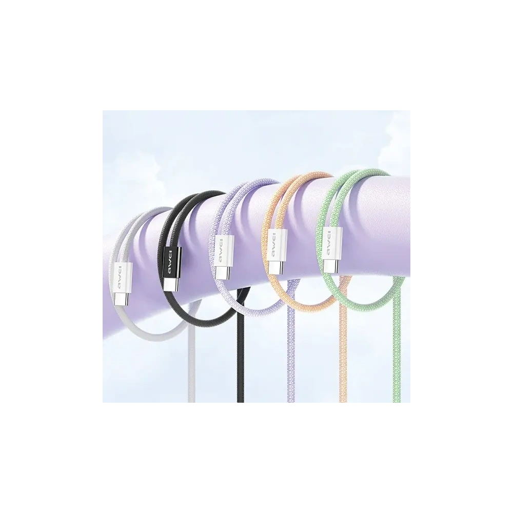 Hurtownia GSM - AWEI CL-219T USB-C / USB-C kabel 60W 1m kompatibilní s iPhone 15 bílý - AWEI219 - {ean13} - Hurt