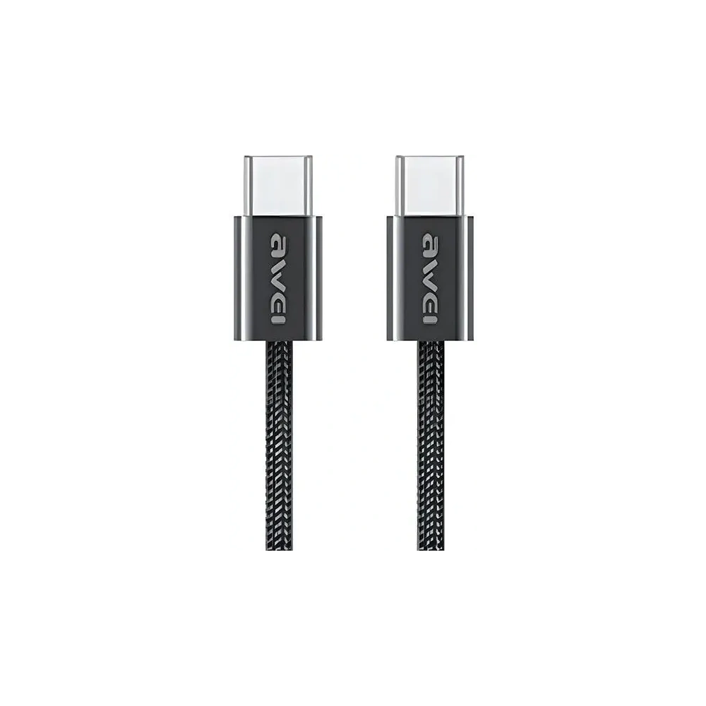 Hurtownia GSM - AWEI CL-219T USB-C / USB-C kábel 60W 1m iPhone 15-höz kompatibilis fekete színben - AWEI220 - {ean13} - Hurt