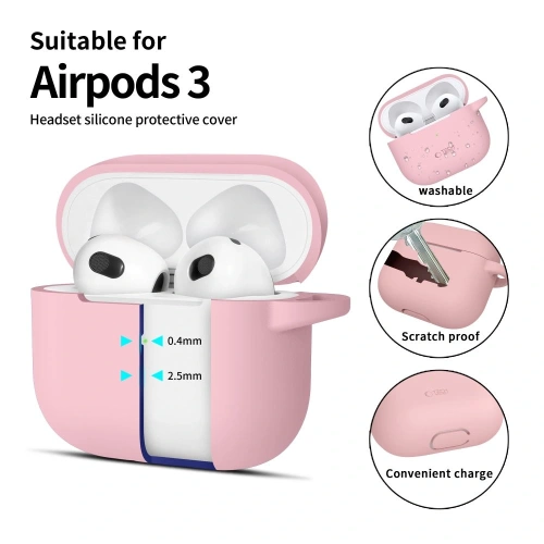 Etui Tech-Protect Silicone Hook Apple Airpods 3 Dusty Pink - AirPods (3. generacji) - Tech-Protect