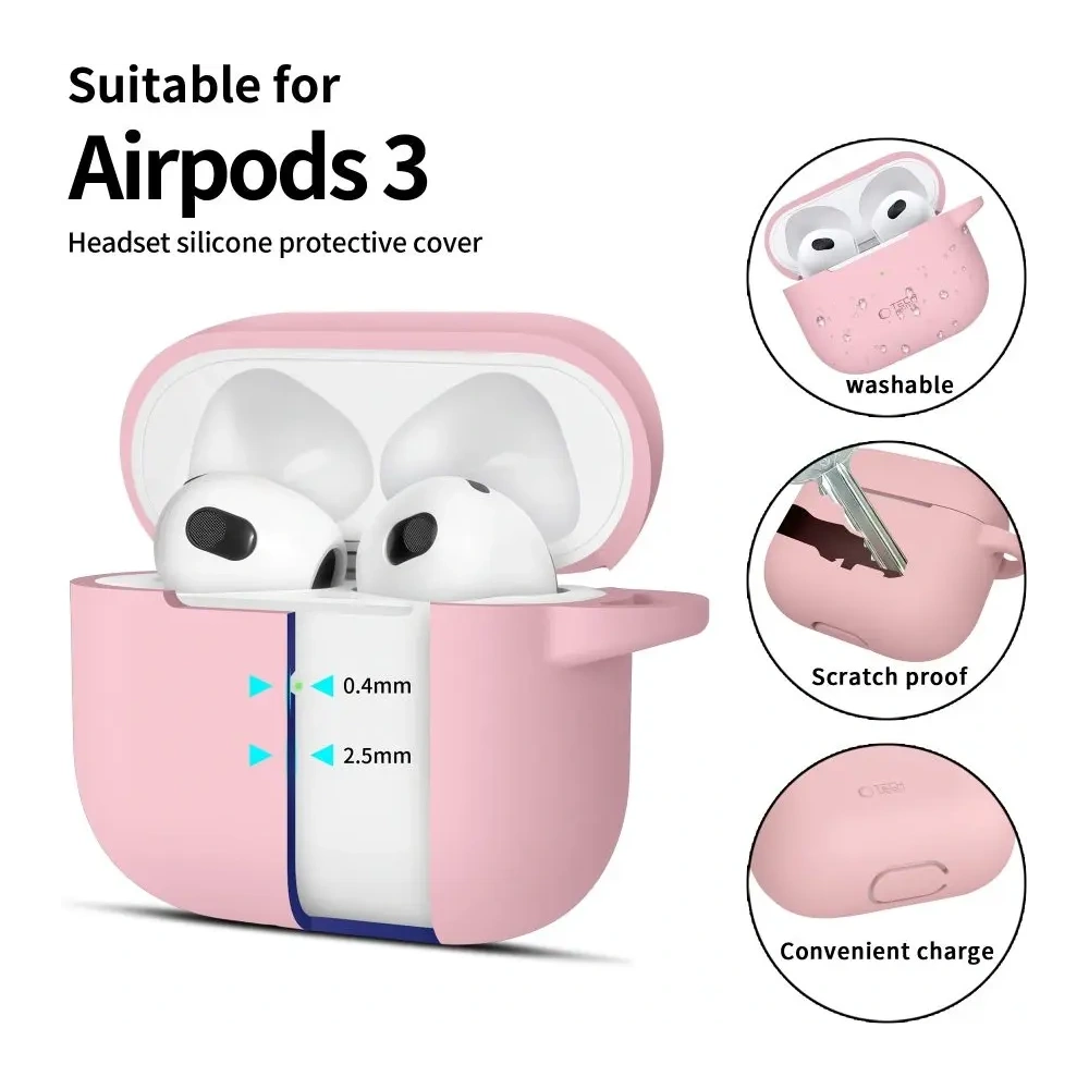 Wholesale Tech-Protect Silicone Hook Apple Airpods 3 Dusty Pink - THP3137 - {ean13} - Hurt