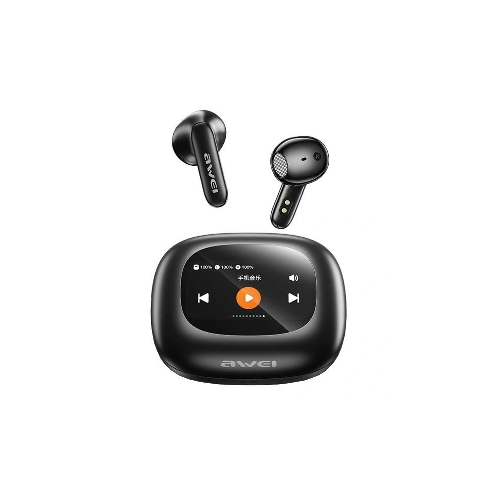 Hurtownia GSM - Căști in-ear fără fir AWEI TP97 Bluetooth 5.4 TWS negre - AWEI222 - {ean13} - Hurt