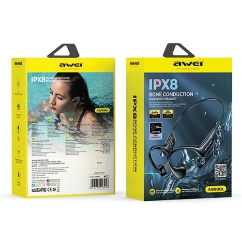 Bezprzewodowe słuchawki z przewodnictwem kostnym AWEI A899BL czarne - Pozostałe słuchawki - Awei