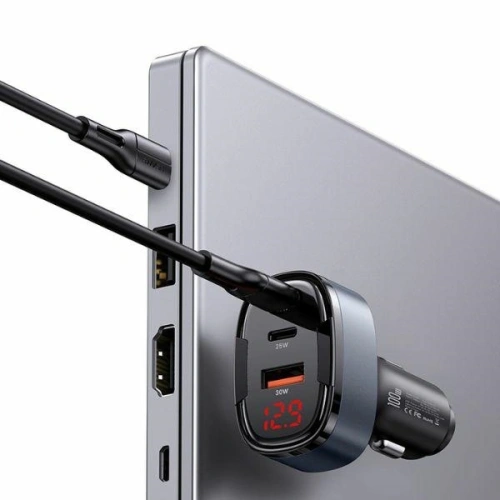 Ładowarka samochodowa USAMS C42 USB-A, 2xUSB-C 100W Fast Charge czarny - Samochodowe - Usams