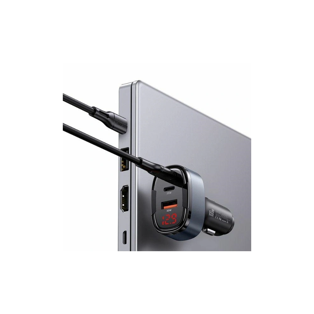 Hurtownia GSM - Încărcător auto USAMS C42 USB-A, 2xUSB-C 100W Încărcare rapidă, negru - USA1183 - {ean13} - Hurt