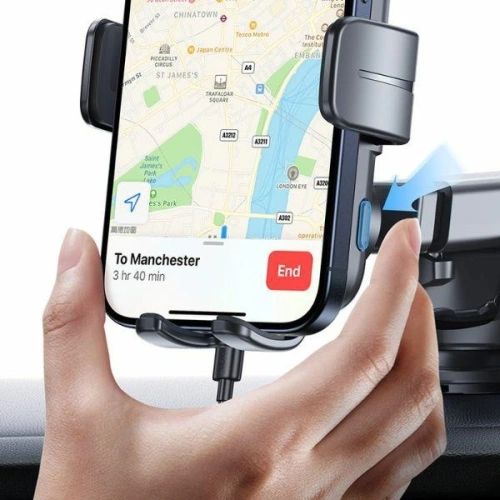 Uchwyt samochodowy do szyby / na kokpit USAMS z ładowarką bezprzewodową 15W czarny - na kokpit / szybę - Usams