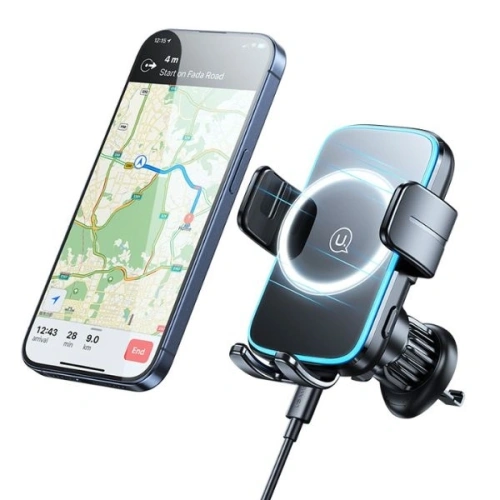 Uchwyt samochodowy do kratki nawiewu USAMS z ładowarką bezprzewodową 15W czarny - do kratki nawiewu - Usams