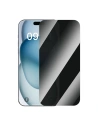 Gehärtetes Glas mit privatisierender Funktion Baseus Superior für iPhone 15 + 2x Reinigungsset und EasyStick (transparent) - !ZAIMPORTOWANE - Baseus