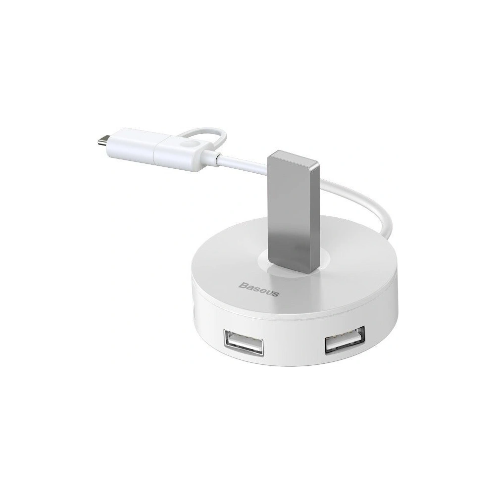Hurtownia GSM - Adapter USB 3.0 Baseus Round Box, HUB USB/USB-C do 1x USB 3.0 + 3x USB 2.0, 1m (biały) - BSU981WHT - {ean13} - Hurt