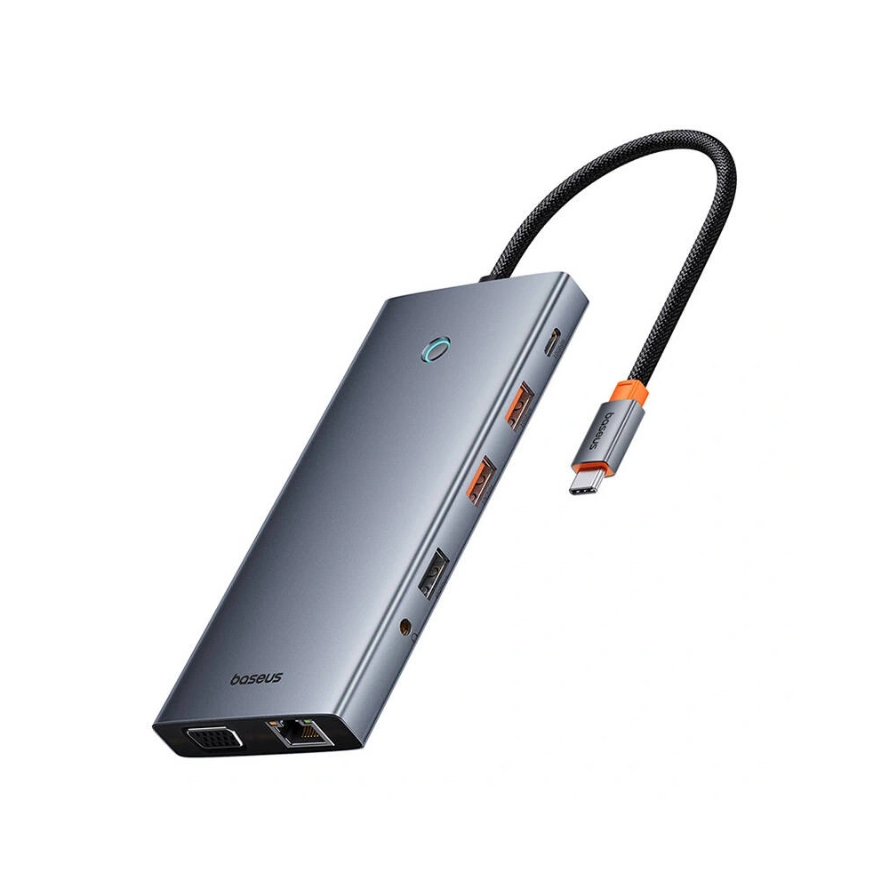 Hurtownia GSM - Baseus PortalJoy adaptor 13in1 USB-C / 2xHDMI, DP, VGA, 2xUSB-C, 3xUSB-A, PD, RJ45, SD/TF, jack 3.5mm (gri) - BSU8849 - {ean13} - Hurt