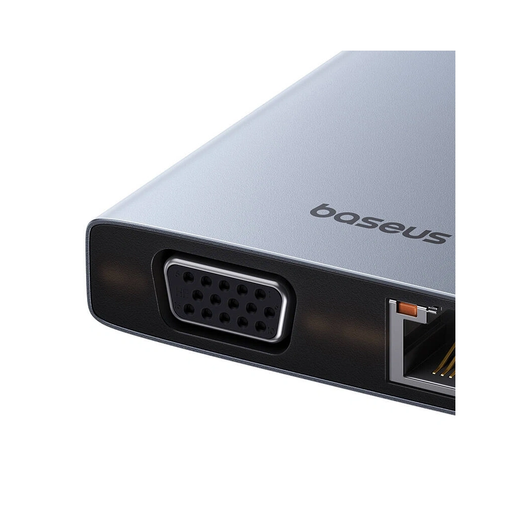 Hurtownia GSM - Baseus PortalJoy adaptor 13in1 USB-C / 2xHDMI, DP, VGA, 2xUSB-C, 3xUSB-A, PD, RJ45, SD/TF, jack 3.5mm (gri) - BSU8849 - {ean13} - Hurt