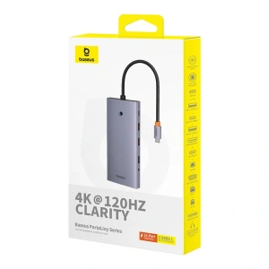 Hurtownia GSM - Baseus PortalJoy 13in1 Adapter USB-C / 2xHDMI, DP, VGA, 2xUSB-C, 3xUSB-A, PD, RJ45, SD/TF, Klinke 3.5mm (grau) - BSU8849 - {ean13} - Hurt