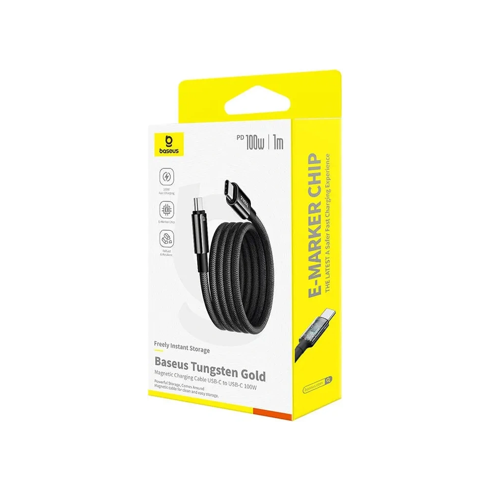 Hurtownia GSM - Baseus Tungsten Gold USB-C / USB-C Kabel 100W 1m (schwarz) - BSU8864 - {ean13} - Hurt