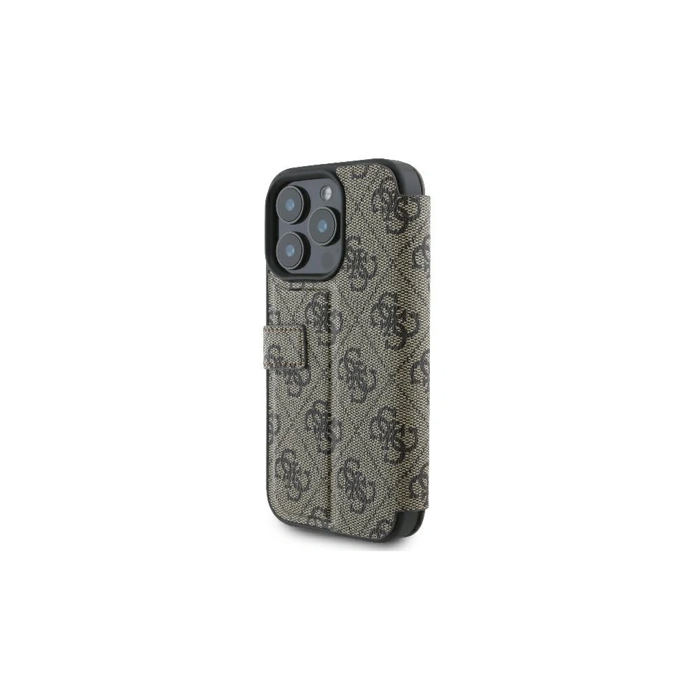 Hurtownia GSM - Etui Guess GUBKP16L4GMGBR Apple iPhone 16 Pro book 4G Metal Logo brązowy - GUE3591 - {ean13} - Hurt