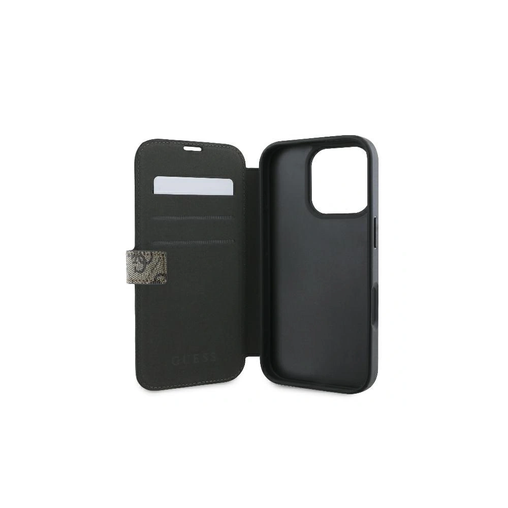 Hurtownia GSM - Etui Guess GUBKP16L4GMGBR Apple iPhone 16 Pro book 4G Metal Logo brązowy - GUE3591 - {ean13} - Hurt