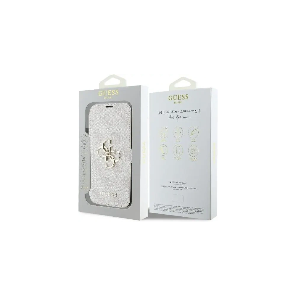Hurtownia GSM - Guess GUBKP16L4GMGPI Apple iPhone 16 Pro könyv 4G Fém Logó rózsaszín - GUE3593 - {ean13} - Hurt