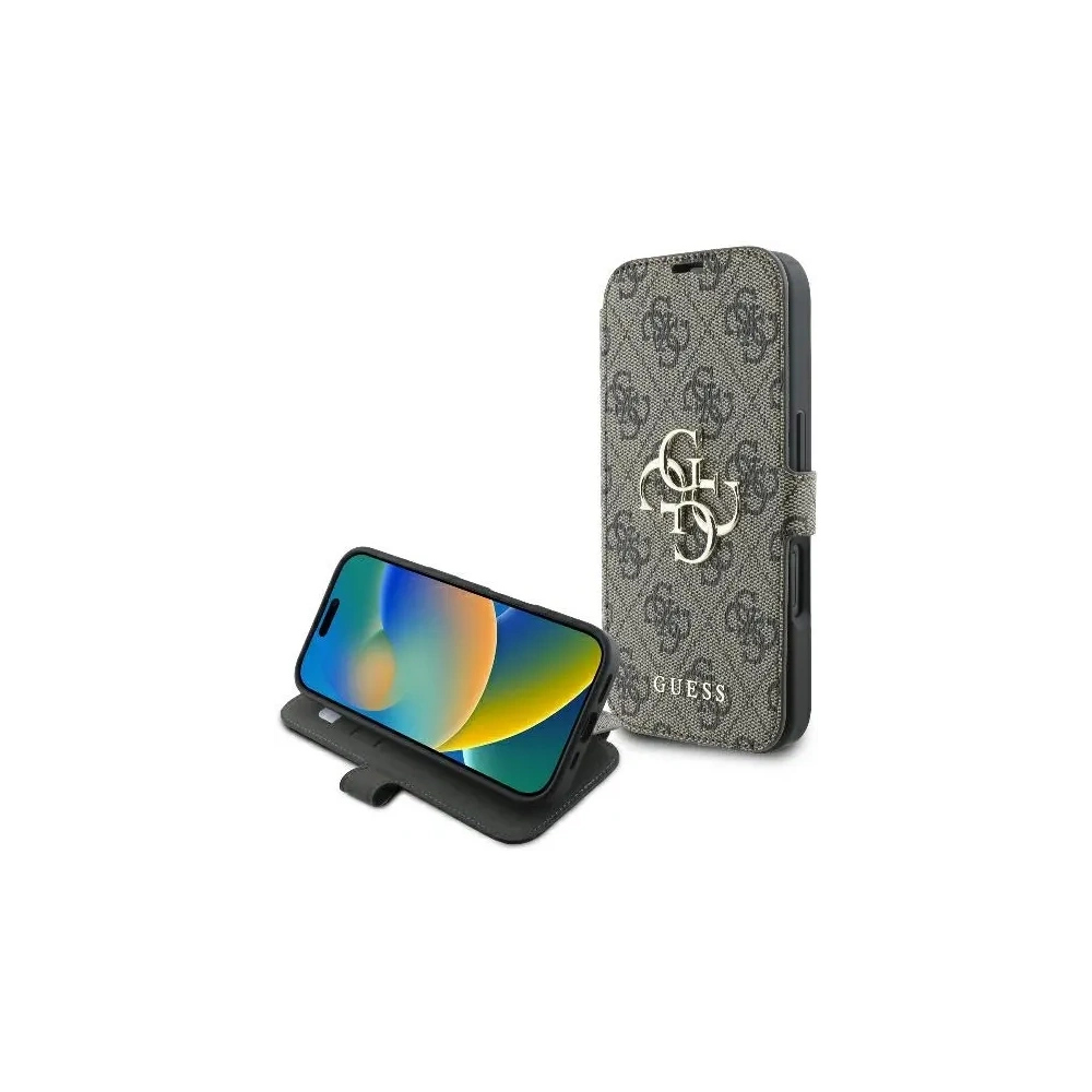 Hurtownia GSM - Etui Guess GUBKP16M4GMGBR Apple iPhone 16 Plus book 4G Metal Logo brązowy - GUE3594 - {ean13} - Hurt