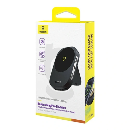 Uchwyt z ładowarką 15W i chłodzeniem Baseus MagPro II Ultra-Thin (czarny) - Pozostałe uchwyty - Baseus