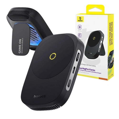 Uchwyt z ładowarką 15W i chłodzeniem Baseus MagPro II Ultra-Thin (czarny) - Pozostałe uchwyty - Baseus