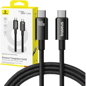Hurtownia GSM - Baseus Tungsten Gold USB-C / USB-C Kabel 100W 1.5m (schwarz) - BSU8867 - {ean13} - Hurt