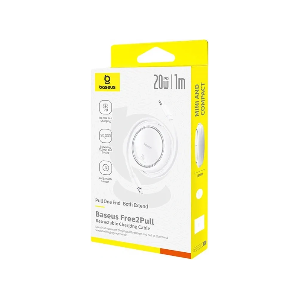 Hurtownia GSM - Kabel Baseus Free2Pull USB-C / Lightning 20W 1m (biały) - BSU8868 - {ean13} - Hurt