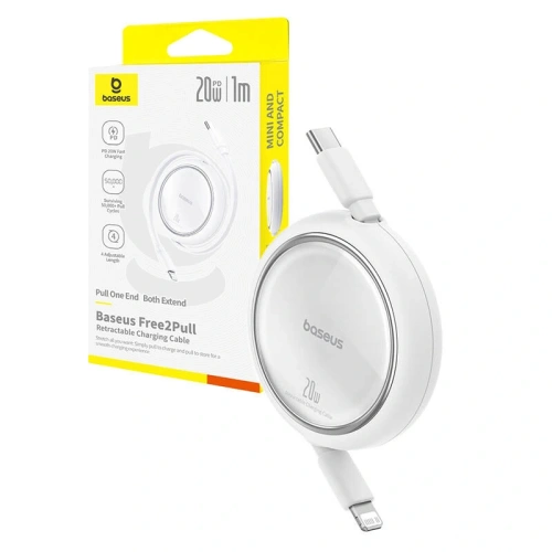Kabel Baseus Free2Pull USB-C / Lightning 20W 1m (biały) - USB-C - Lightning - Baseus