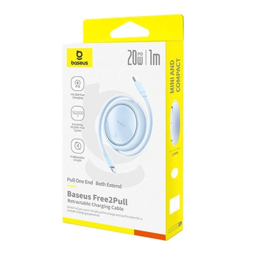 Kabel Baseus Free2Pull USB-C / Lightning 20W 1m (niebieski) - USB-C - Lightning - Baseus