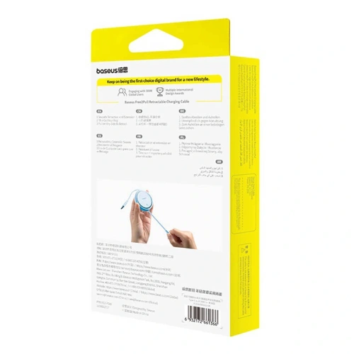 Kabel Baseus Free2Pull USB-C / Lightning 20W 1m (niebieski) - USB-C - Lightning - Baseus