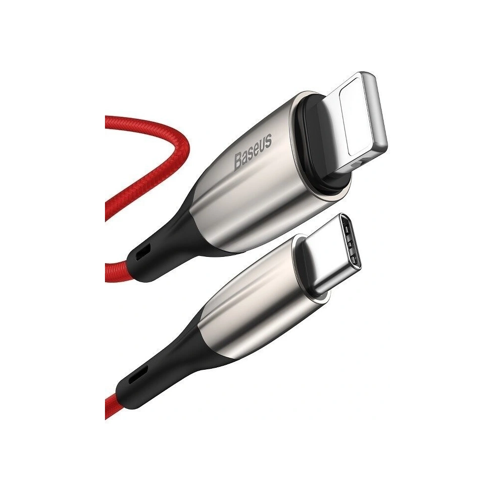 Hurtownia GSM - Kabel USB-C do Lightning Baseus Horizontal Power Delivery, dioda LED, 1m (czerwony) - BSU984RED - {ean13} - Hurt