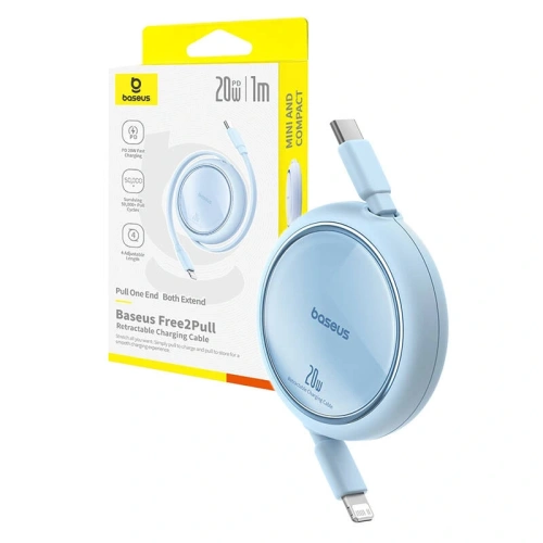 Kabel Baseus Free2Pull USB-C / Lightning 20W 1m (niebieski) - USB-C - Lightning - Baseus