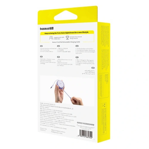 Kabel Baseus Free2Pull USB-C / Lightning 20W 1m (fioletowy) - USB-C - Lightning - Baseus