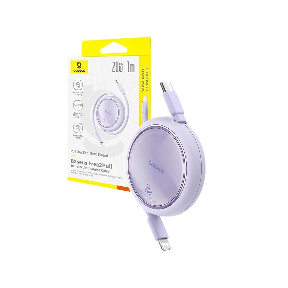 Hurtownia GSM - Baseus Free2Pull USB-C / Lightning kábel 20W 1m (lila) - BSU8870 - {ean13} - Hurt