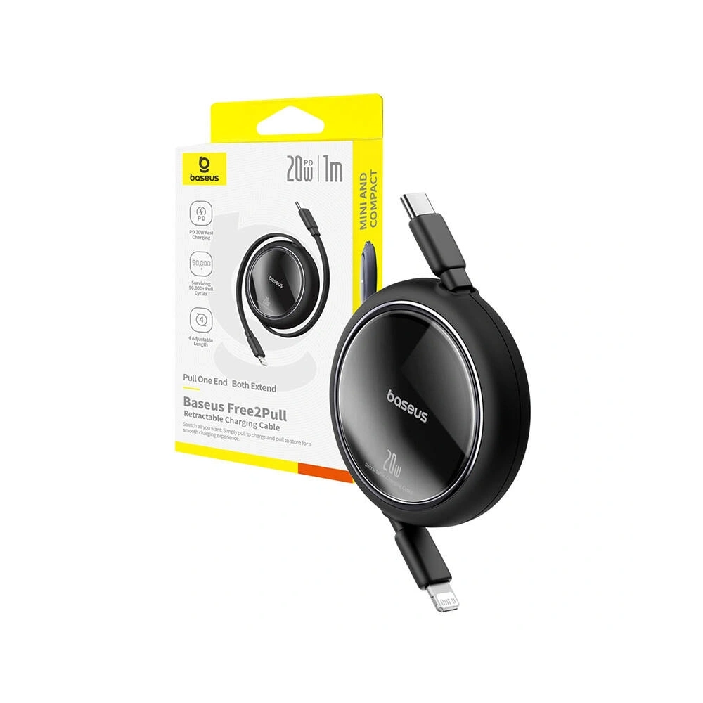Hurtownia GSM - Baseus Free2Pull USB-C / Lightning kábel 20W 1m (fekete) - BSU8871 - {ean13} - Hurt