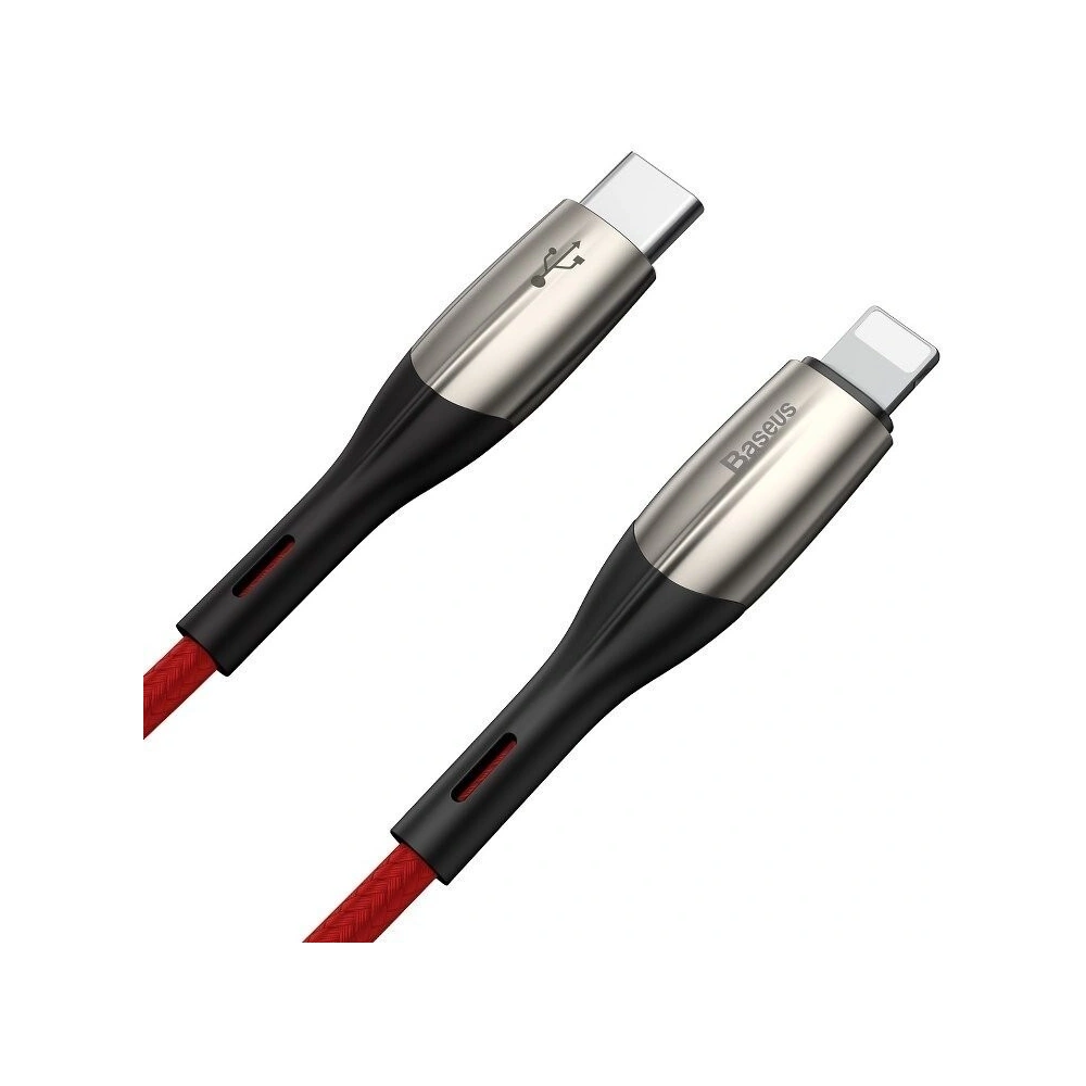 Hurtownia GSM - Kabel USB-C do Lightning Baseus Horizontal Power Delivery, dioda LED, 1m (czerwony) - BSU984RED - {ean13} - Hurt