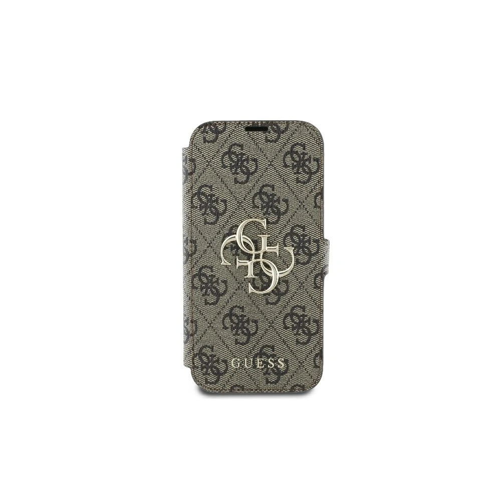 Hurtownia GSM - Etui Guess GUBKP16S4GMGBR Apple iPhone 16 book 4G Metal Logo brązowy - GUE3597 - {ean13} - Hurt