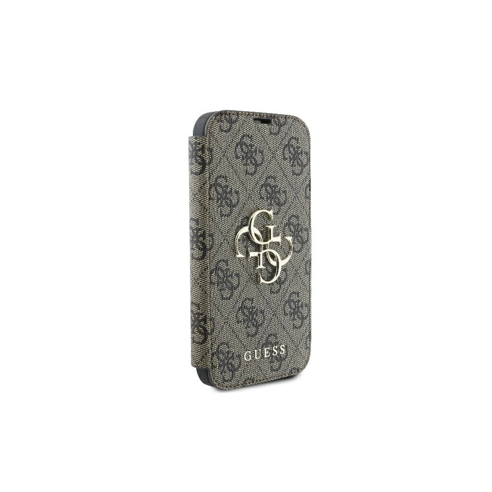 Hurtownia GSM - Etui Guess GUBKP16S4GMGBR Apple iPhone 16 book 4G Metal Logo brązowy - GUE3597 - {ean13} - Hurt