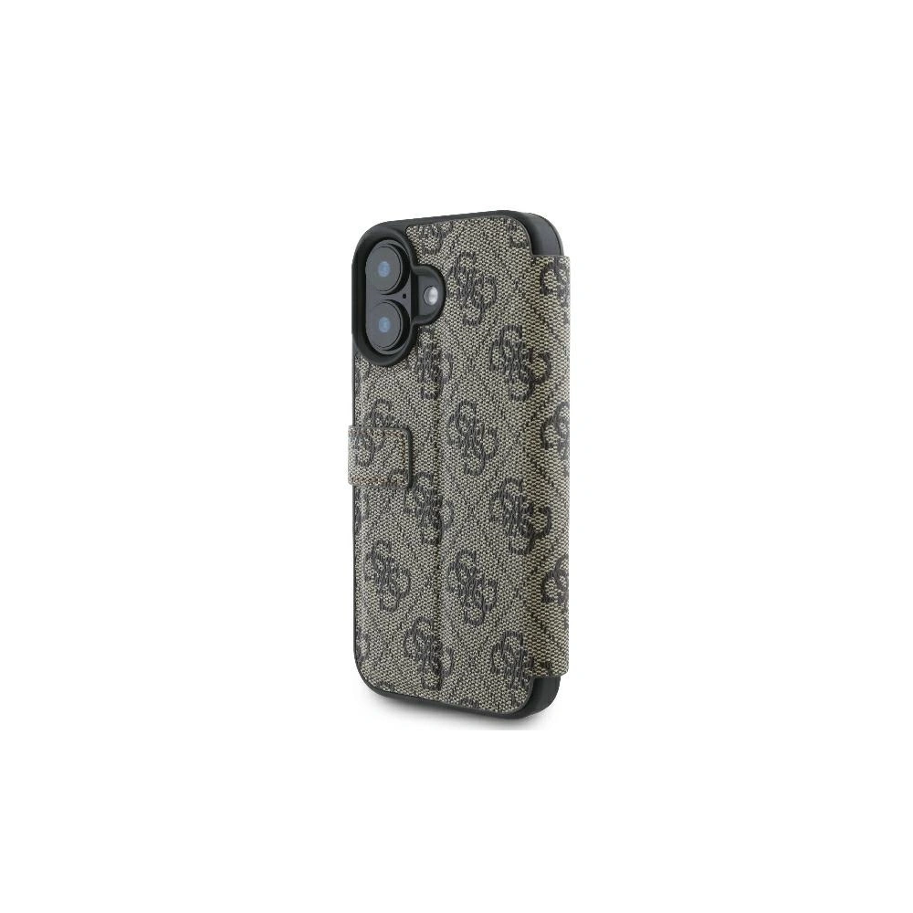 Hurtownia GSM - Etui Guess GUBKP16S4GMGBR Apple iPhone 16 book 4G Metal Logo brązowy - GUE3597 - {ean13} - Hurt