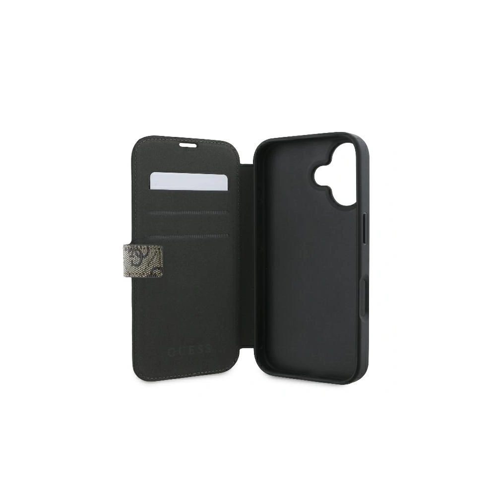 Hurtownia GSM - Etui Guess GUBKP16S4GMGBR Apple iPhone 16 book 4G Metal Logo brązowy - GUE3597 - {ean13} - Hurt
