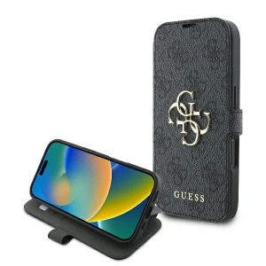 Etui Guess GUBKP16S4GMGGR Apple iPhone 16 book 4G Metal Logo czarny - iPhone 16 - Guess