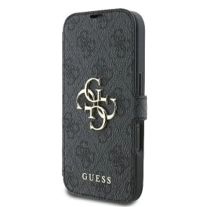 Etui Guess GUBKP16S4GMGGR Apple iPhone 16 book 4G Metal Logo czarny - iPhone 16 - Guess