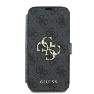 Etui Guess GUBKP16S4GMGGR Apple iPhone 16 book 4G Metal Logo czarny - iPhone 16 - Guess