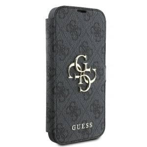 Etui Guess GUBKP16S4GMGGR Apple iPhone 16 book 4G Metal Logo czarny - iPhone 16 - Guess